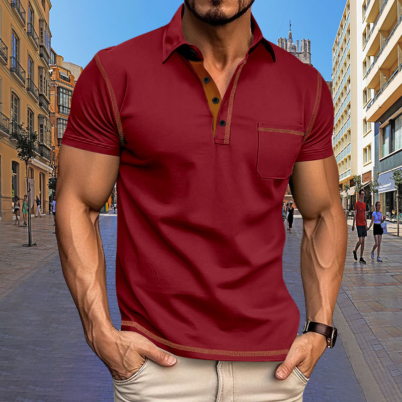 Polo Shirt Pique - 2024 New Summer Mens Lapel Pocket