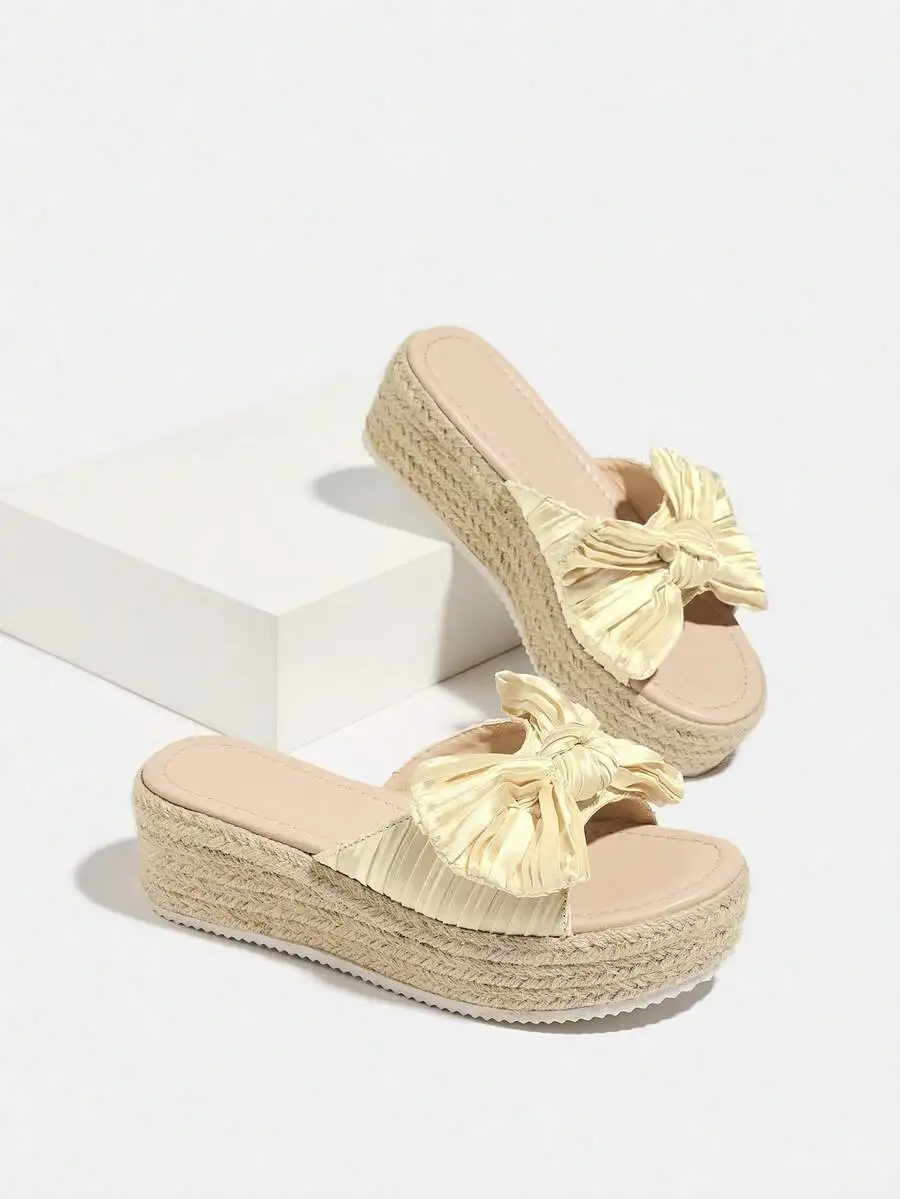 Pleated Satin Bow Espadrille P - Espadrille Slip On recension och pris