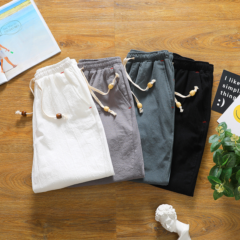 Brand men's summer fashion sol - Short Linen Drawstring recension och pris