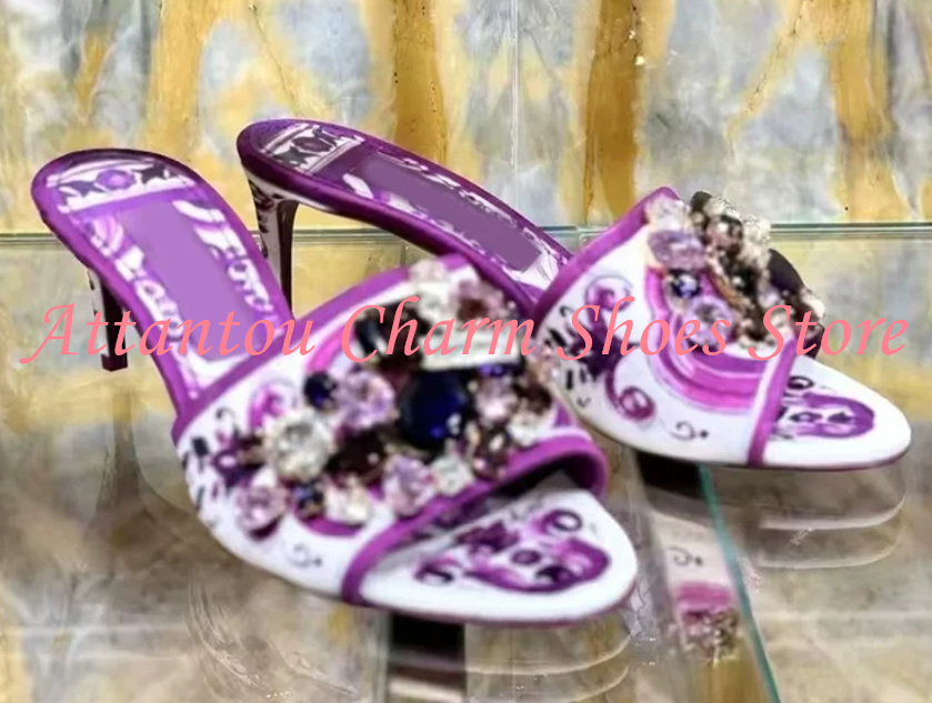 Purple Color Crystal Lady Sand - Casual Sandal Leather recension och pris