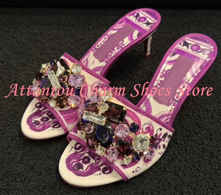 Purple Color Crystal Lady Sand - Casual Sandal Leather recension och pris