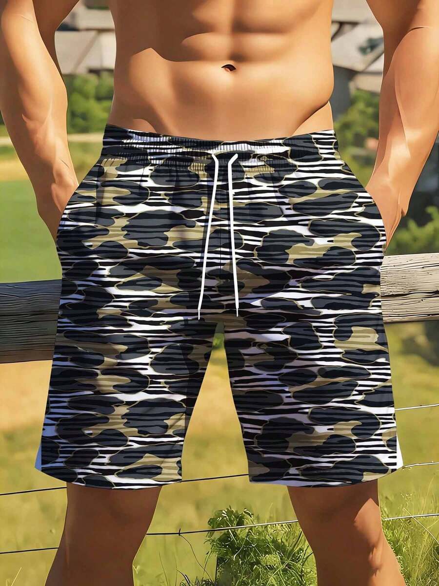 Mens Camouflage Print Swim Tru - Swim Trunk Quick Dry recension och pris