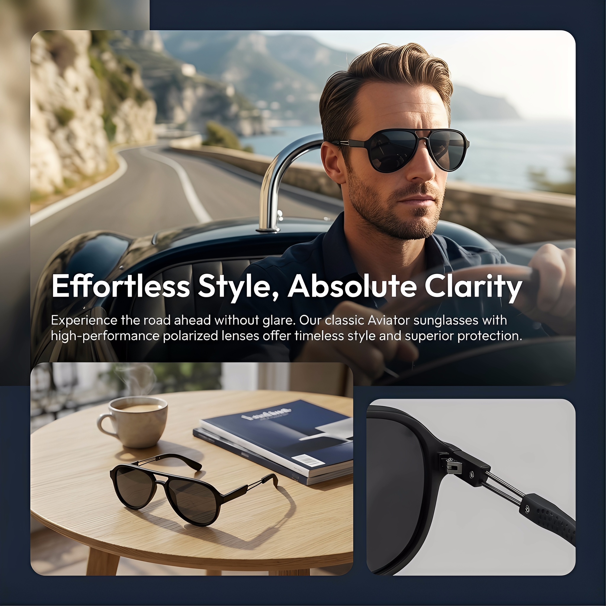CHALK Men's Vintage Dual-Bridg - Sunglasses Aviator Polarized recension och pris