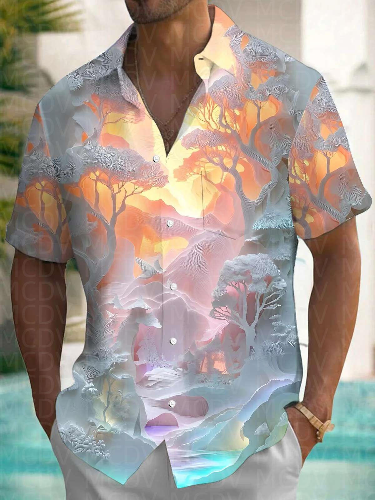 Trump Pattern Men's Hawaiian S - Shirt Camp Collar recension och pris
