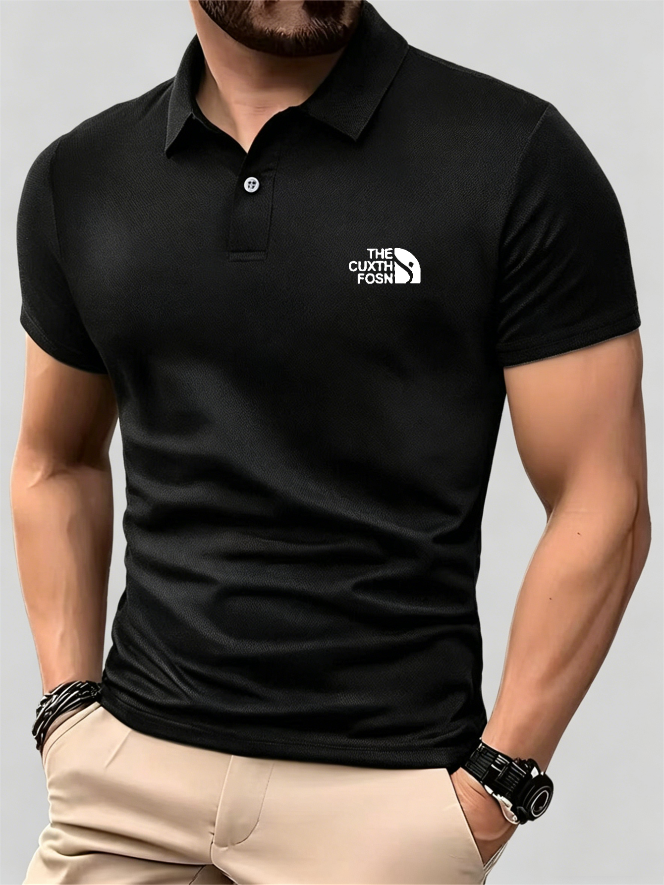 Men's Navy Blue 100% Polyester - Polo Shirt Pique recension och pris
