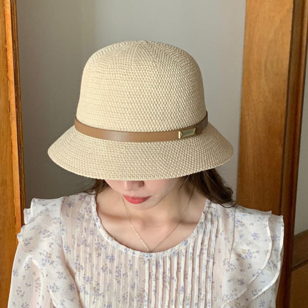 Korean PU Leather Belt Women S - Bucket Hat Straw recension och pris