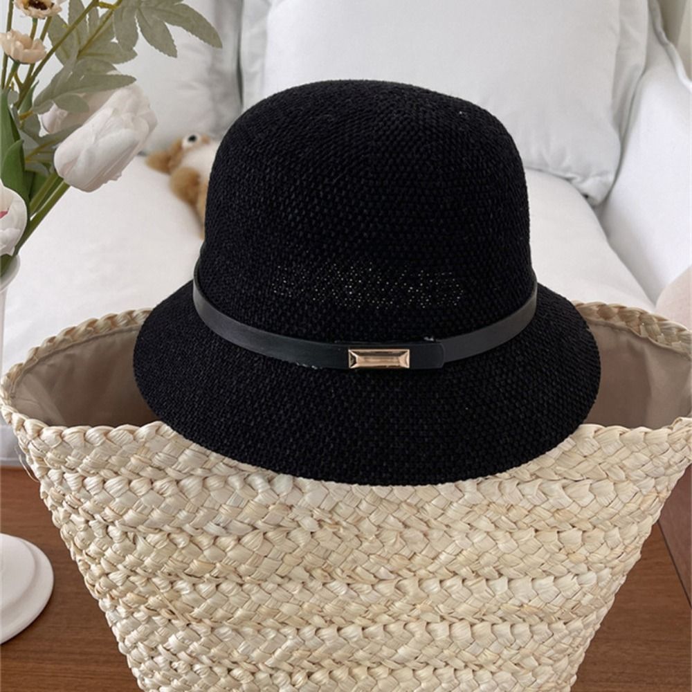 Korean PU Leather Belt Women S - Bucket Hat Straw recension och pris