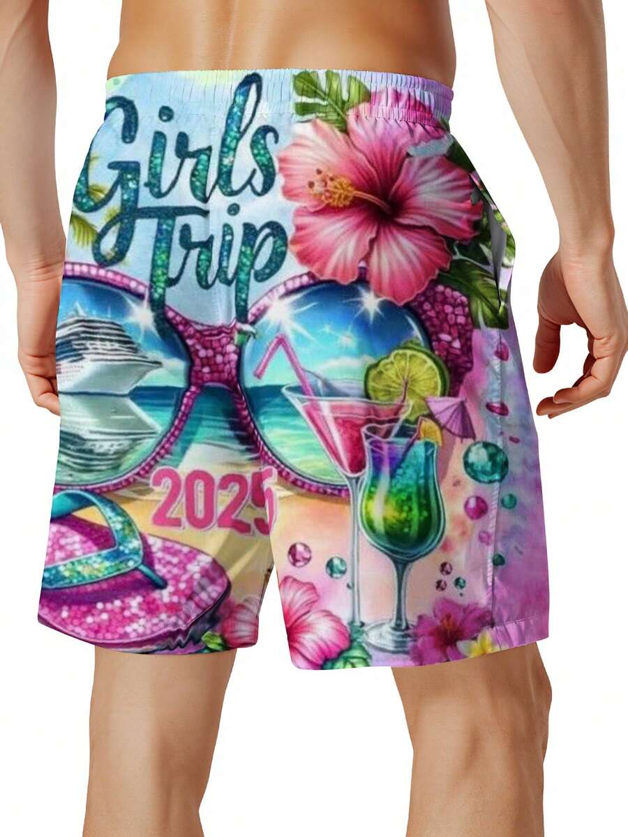 Mens Beach Swim Trunks 3D Prin - Swim Trunk Quick Dry recension och pris