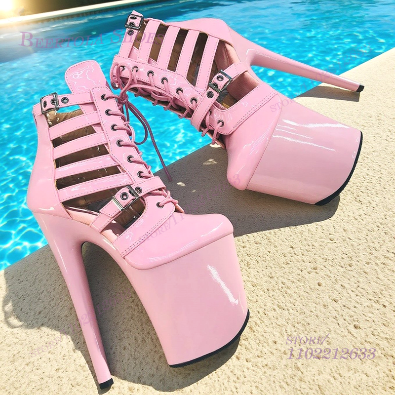 Pink Patent Leather Striped Ho - Casual Sandal Leather recension och pris