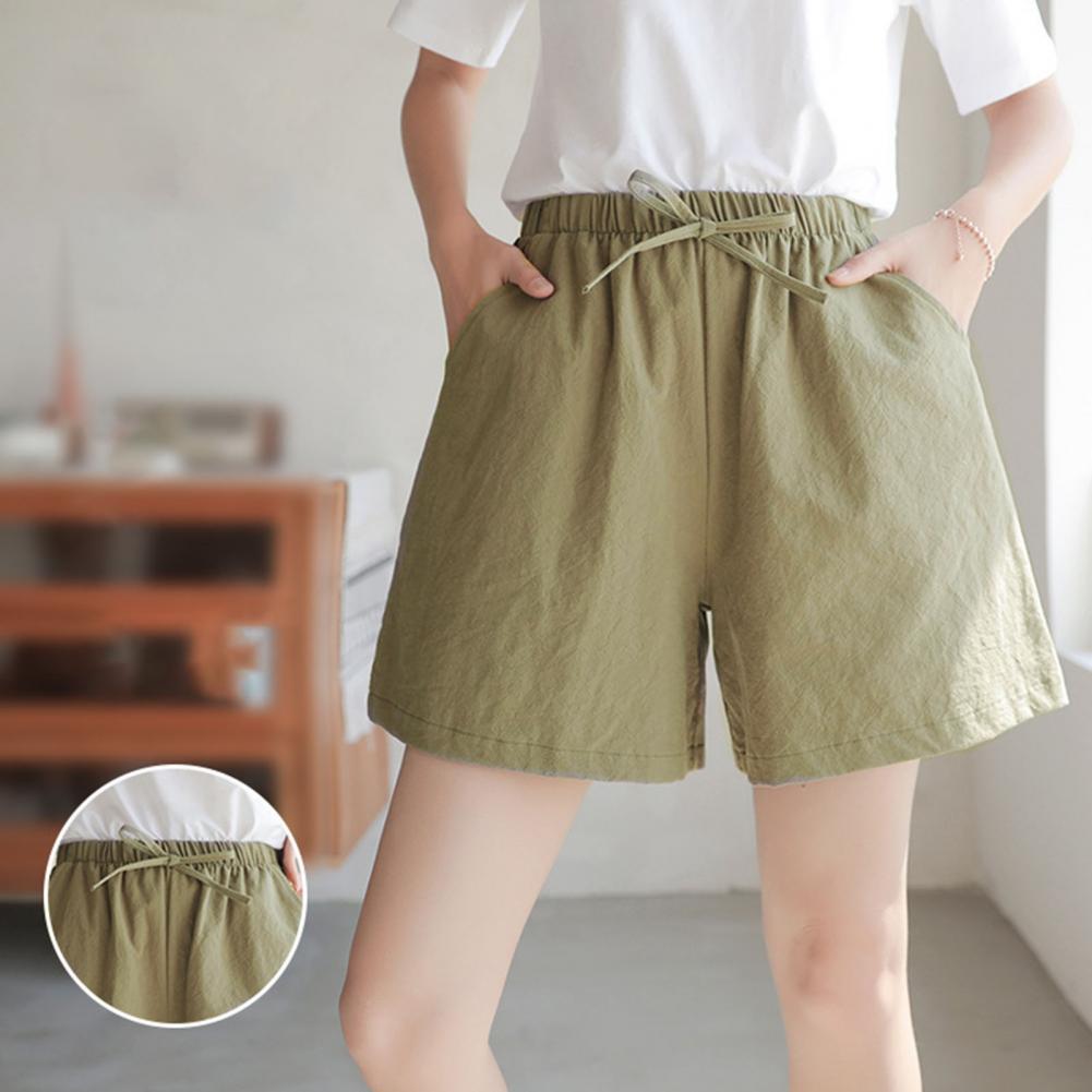 Summer Women Shorts Elastic Hi - Short Linen Drawstring recension och pris