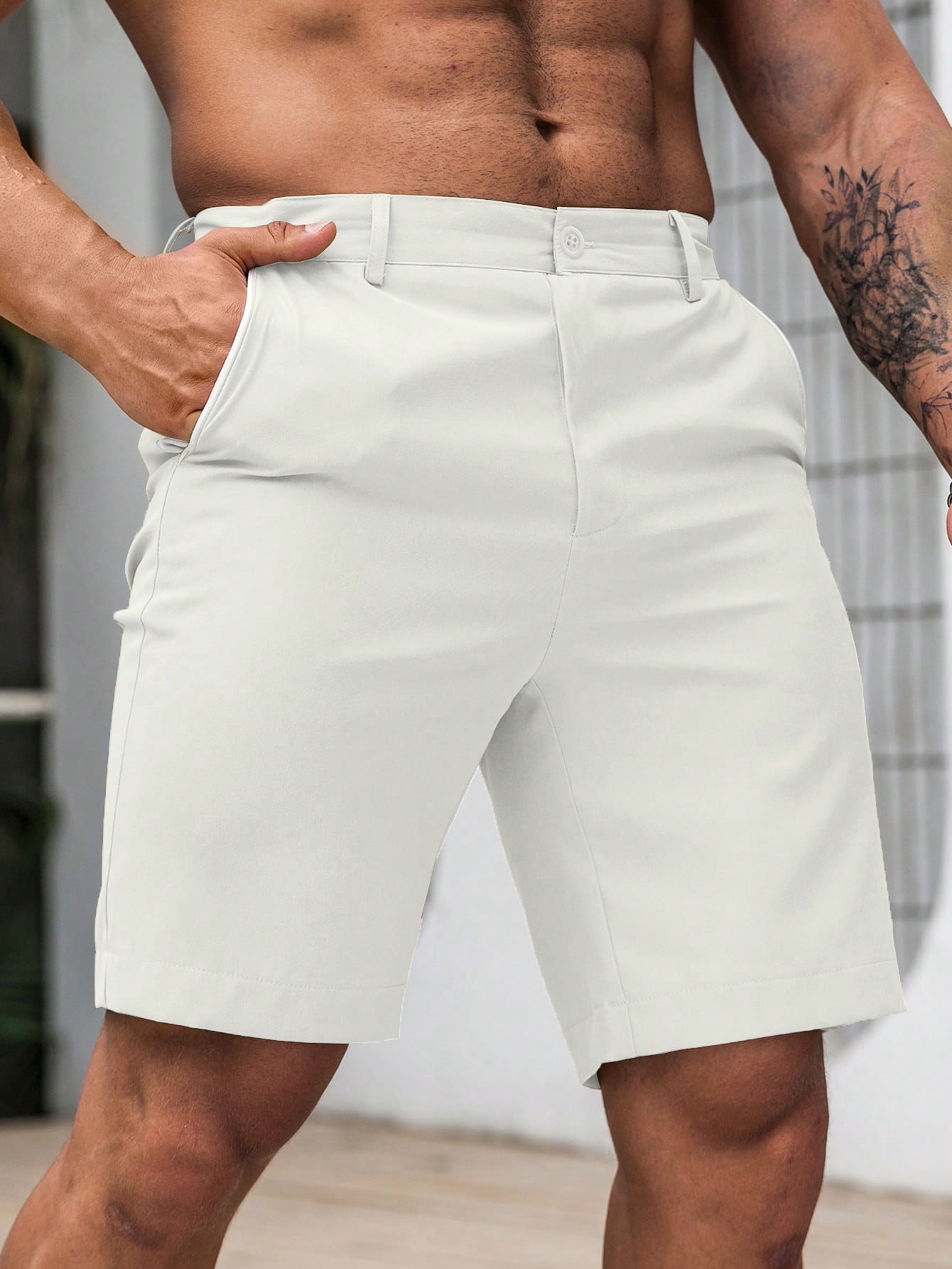 Men's Solid Chino Casual Short - Shorts Chino Slim recension och pris