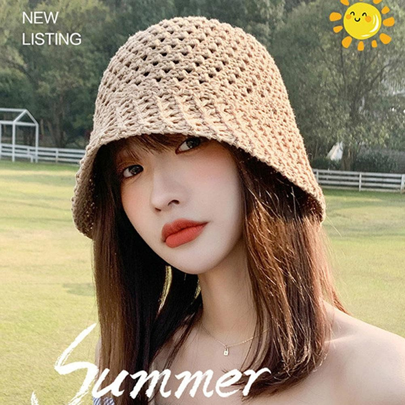 New Girls Sun Hat Wide Brim Fl - Bucket Hat Straw recension och pris