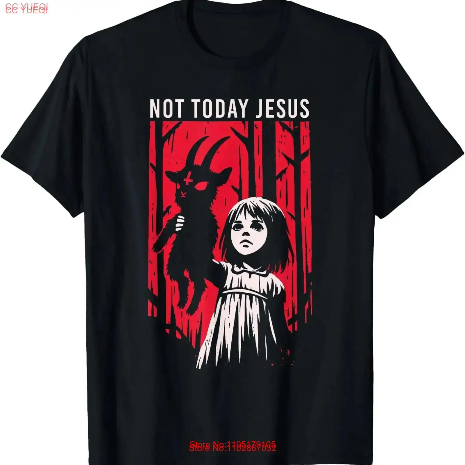 Not Today Jesus Satanic Goth B - Tee Graphic Print recension och pris
