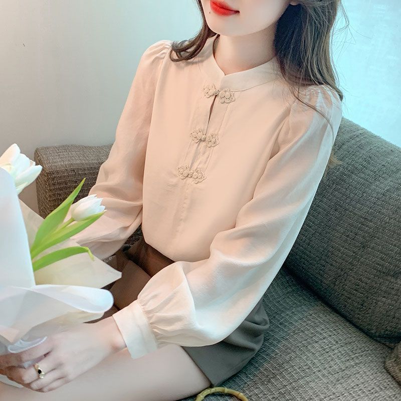 New Chinese Style Stand Up Col - Shirt Camp Collar recension och pris