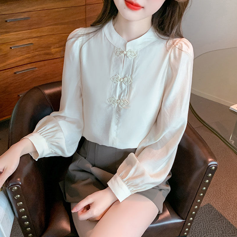 New Chinese Style Stand Up Col - Shirt Camp Collar recension och pris