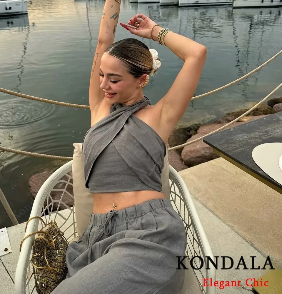 KONDALA Sexy Casual Crossover  - Short Linen Drawstring recension och pris