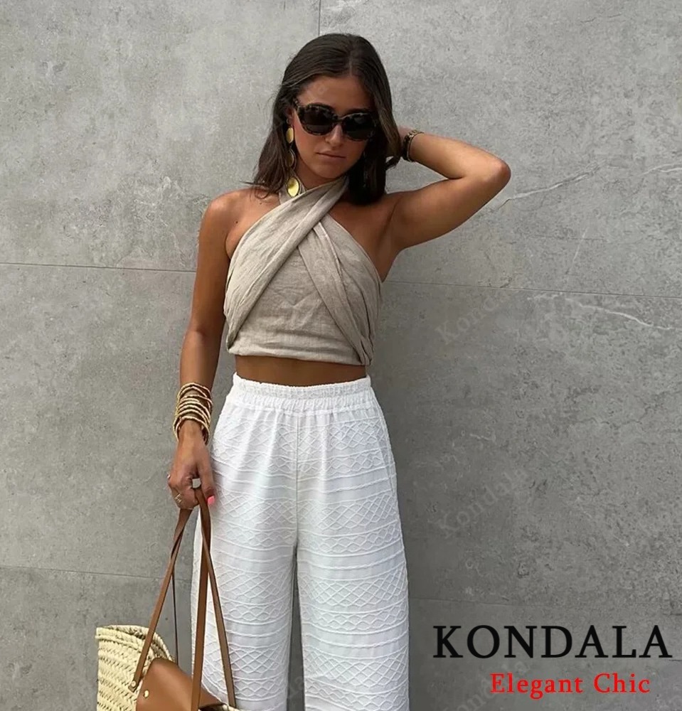 KONDALA Sexy Casual Crossover  - Short Linen Drawstring recension och pris