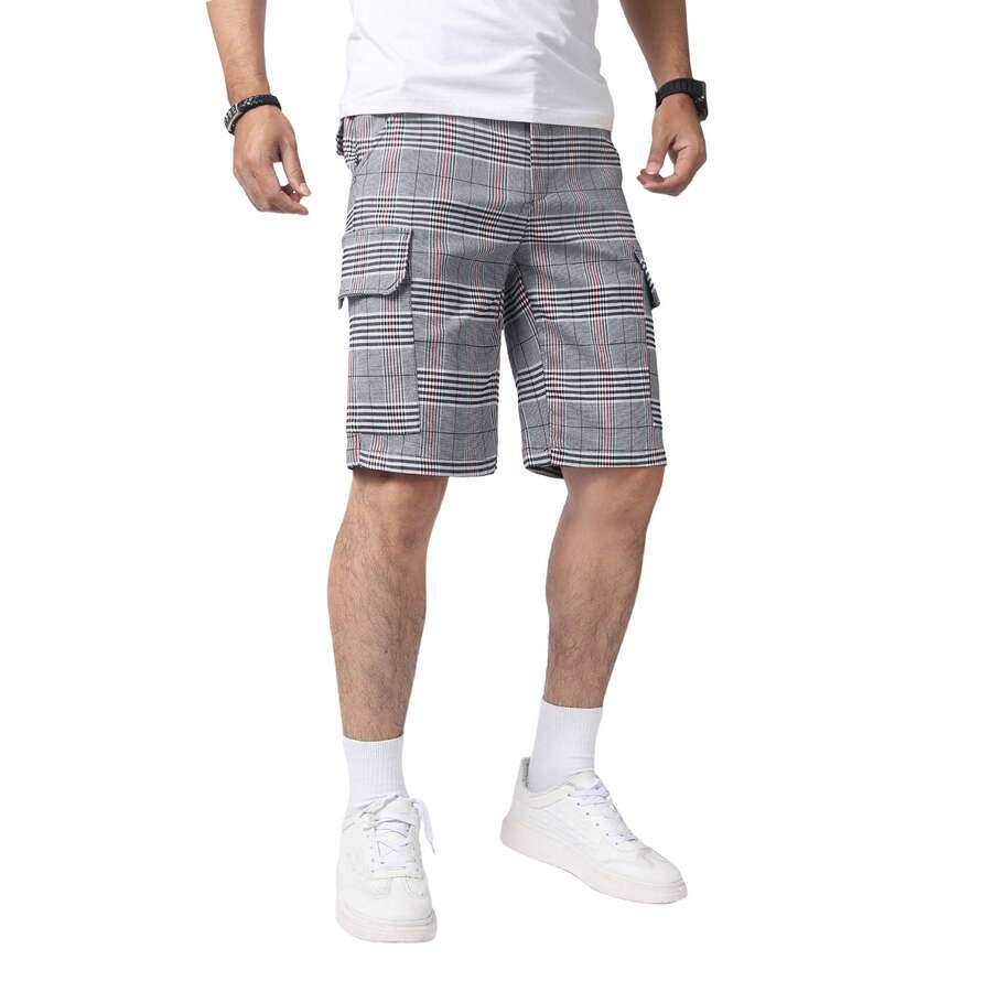 Mens Slim Fit Stretch Plaid Dr - Shorts Chino Slim recension och pris
