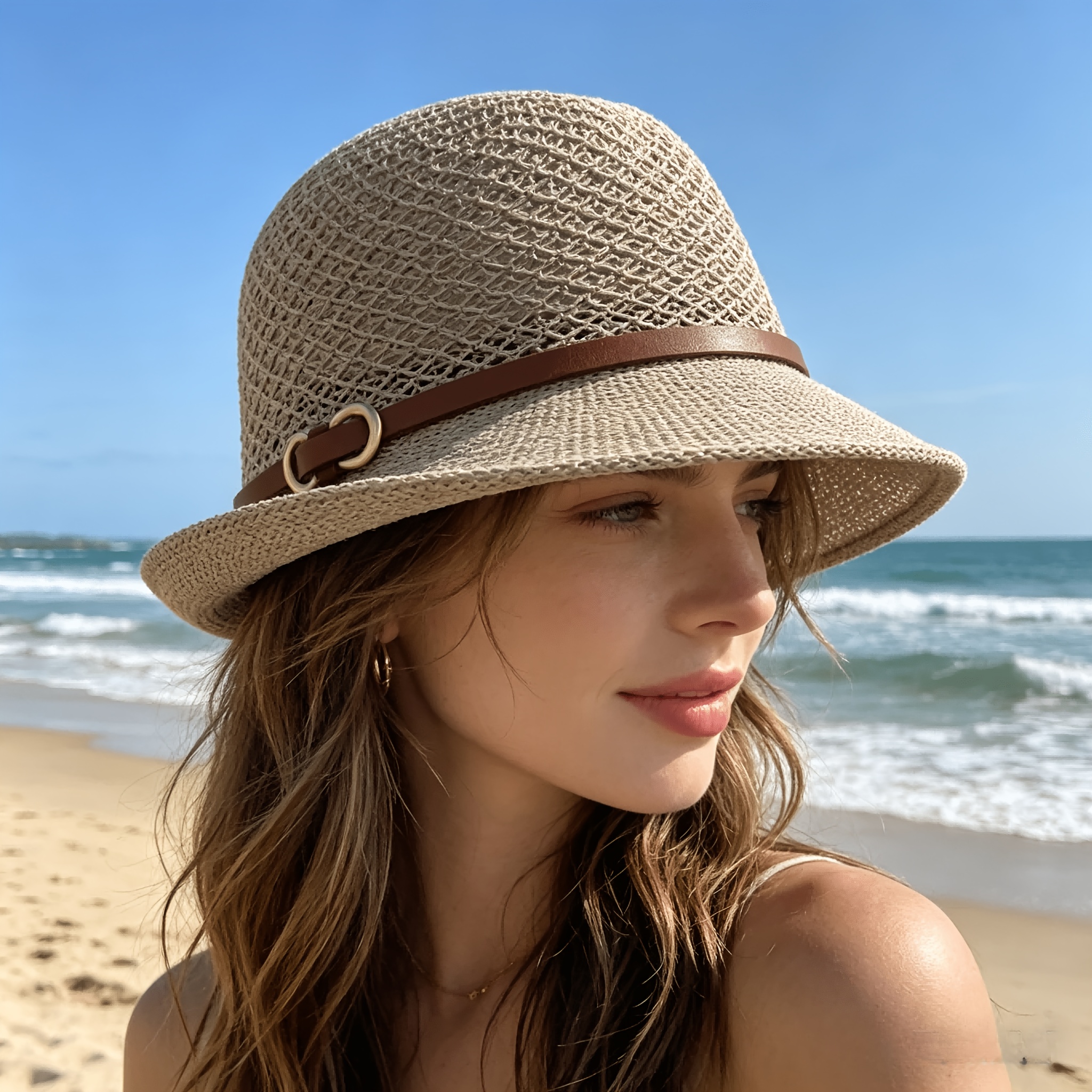 Elegant women's beach straw ha - Bucket Hat Straw recension och pris