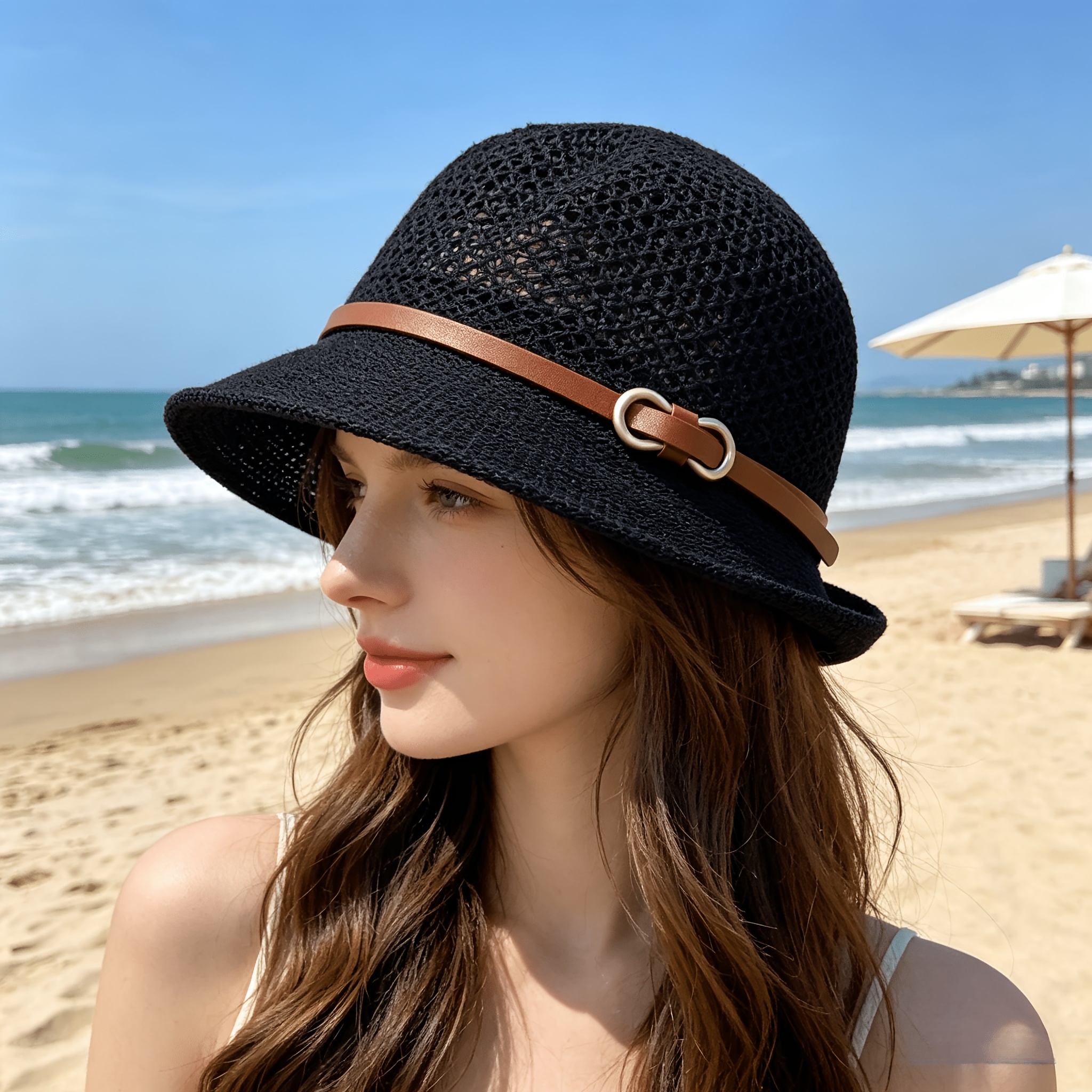 Elegant women's beach straw ha - Bucket Hat Straw recension och pris
