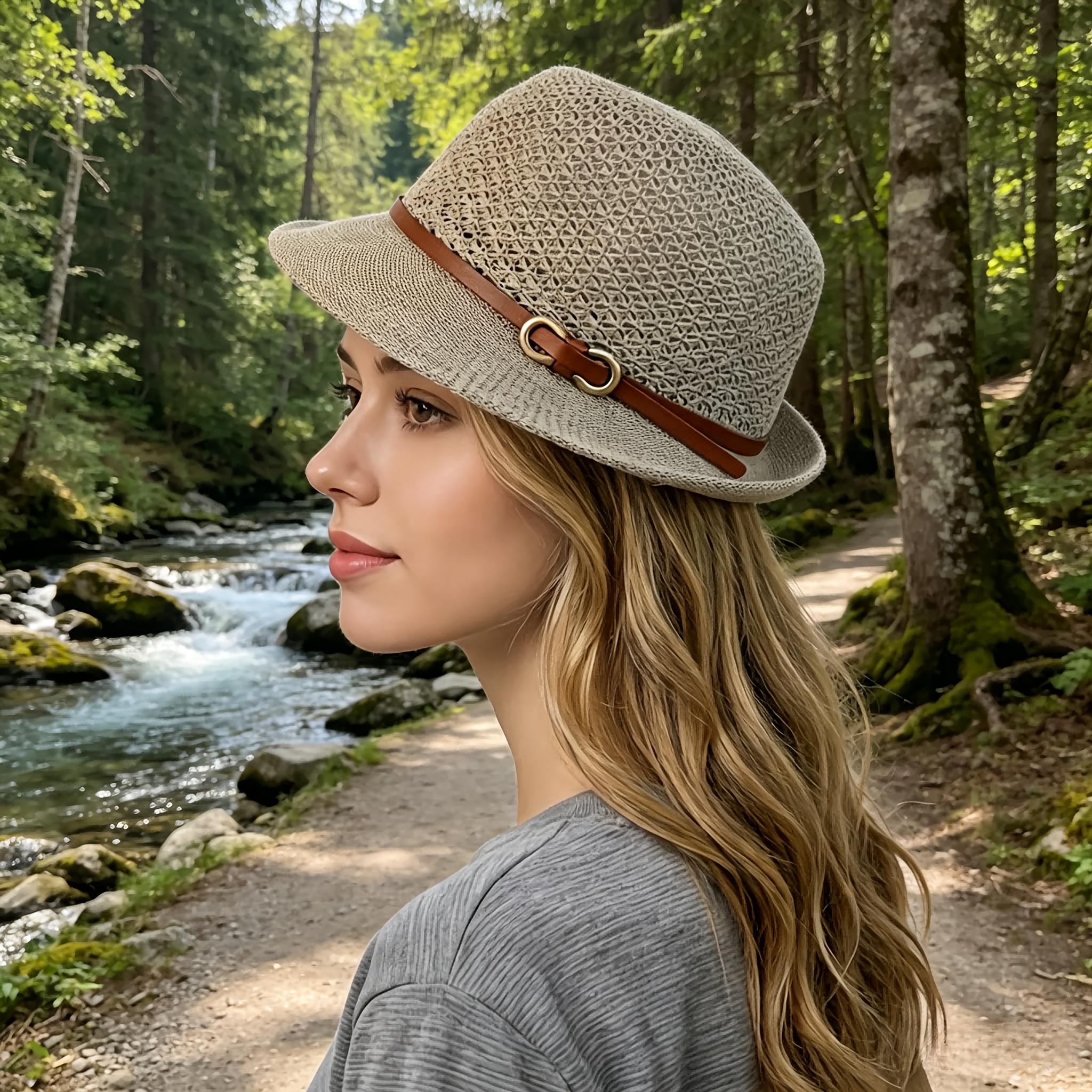 Elegant women's beach straw ha - Bucket Hat Straw recension och pris