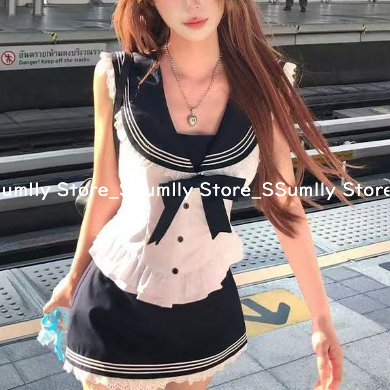 College Style Bow Sweet 2 Piec - Shirt Camp Collar recension och pris