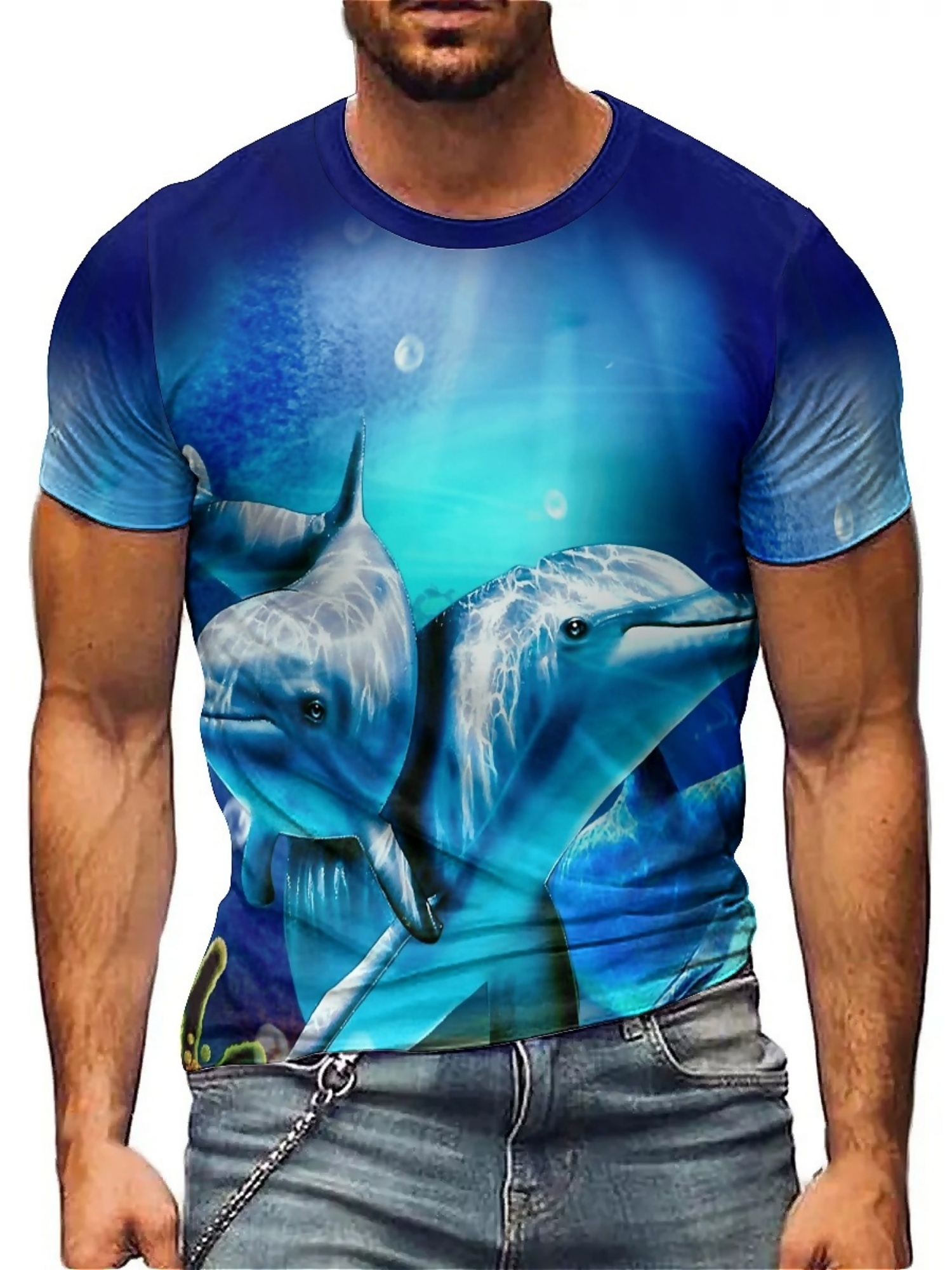 Men'S Ocean Animal Dolphin Pri - Tee Graphic Print recension och pris