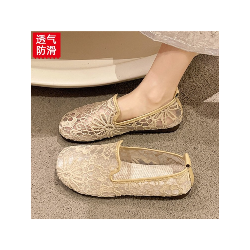 Chic Lace Mesh Hollow Out Espa - Espadrille Slip On recension och pris