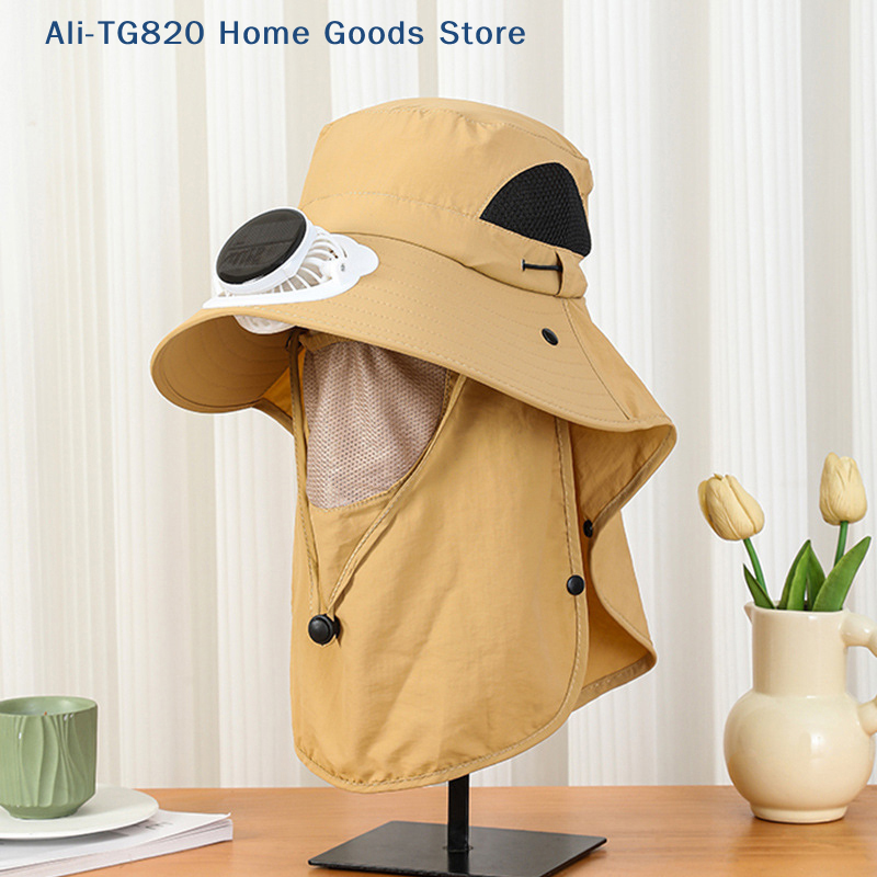 [TG820]Men Fan Hat With Solar  - Bucket Hat Straw recension och pris