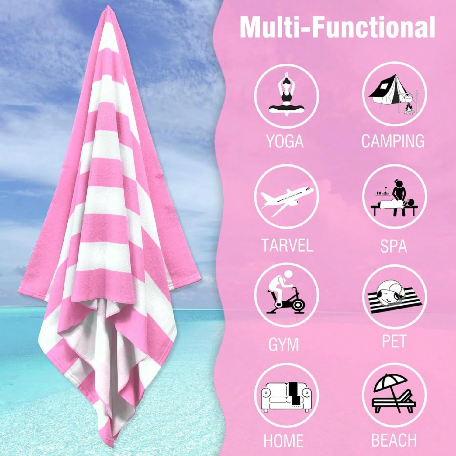 1 PC Large Oversized Beach Tow - Beach Towel Large recension och pris