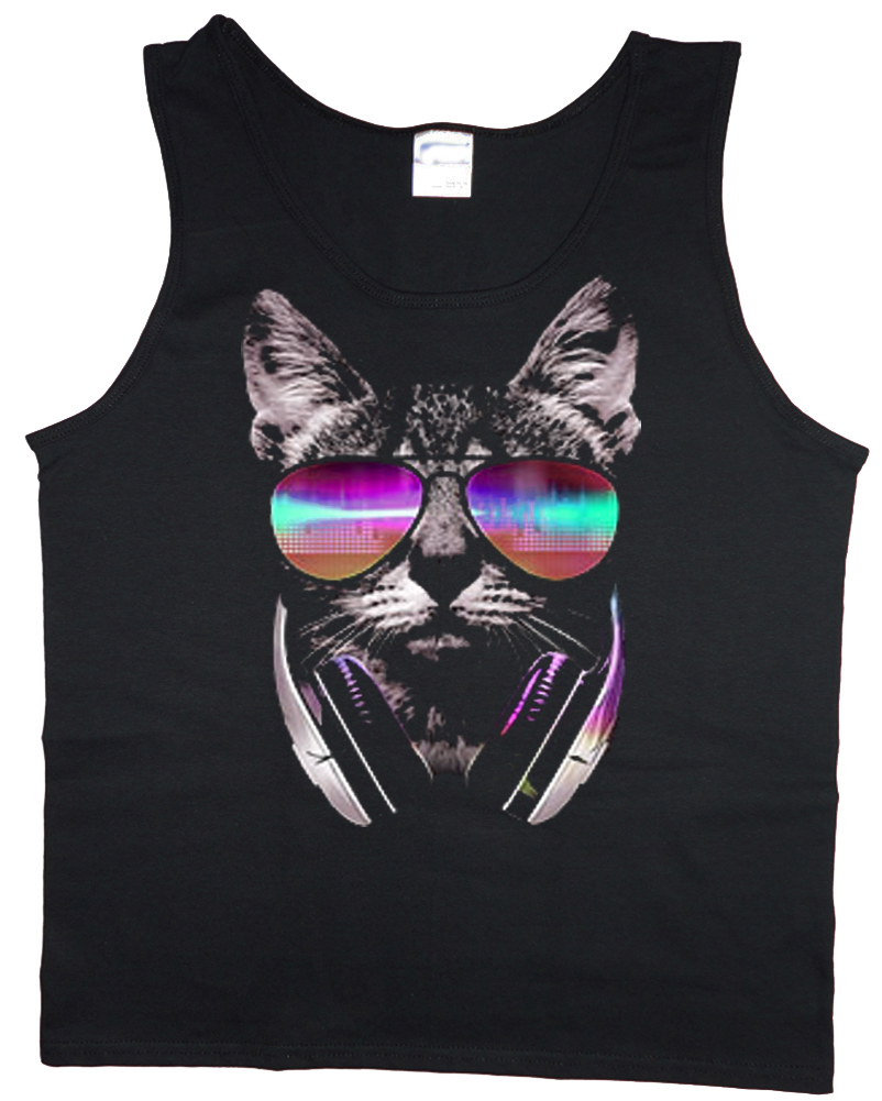Funny DJ cat design sleeveless - Tank Top Muscle recension och pris
