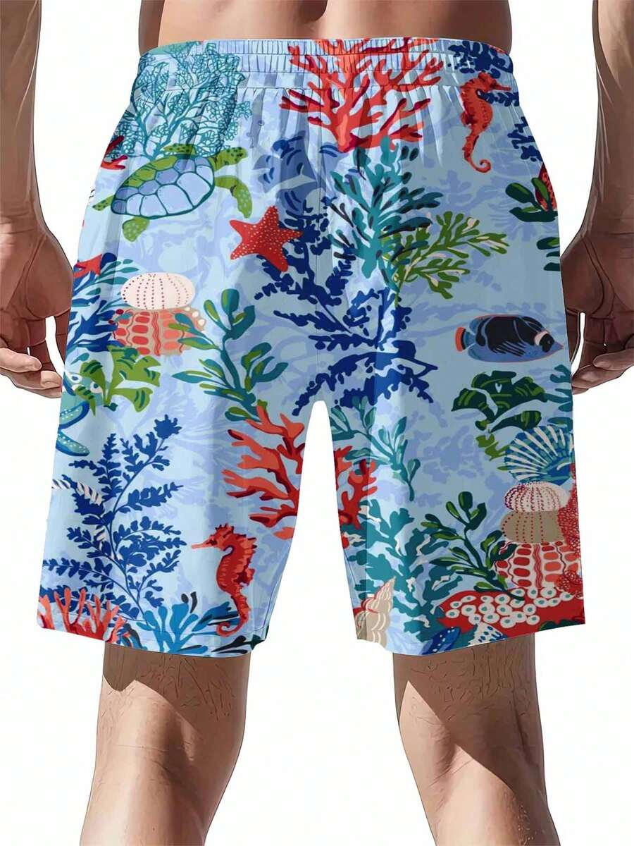 Mens Ocean Life Print Swim Tru - Swim Trunk Quick Dry recension och pris