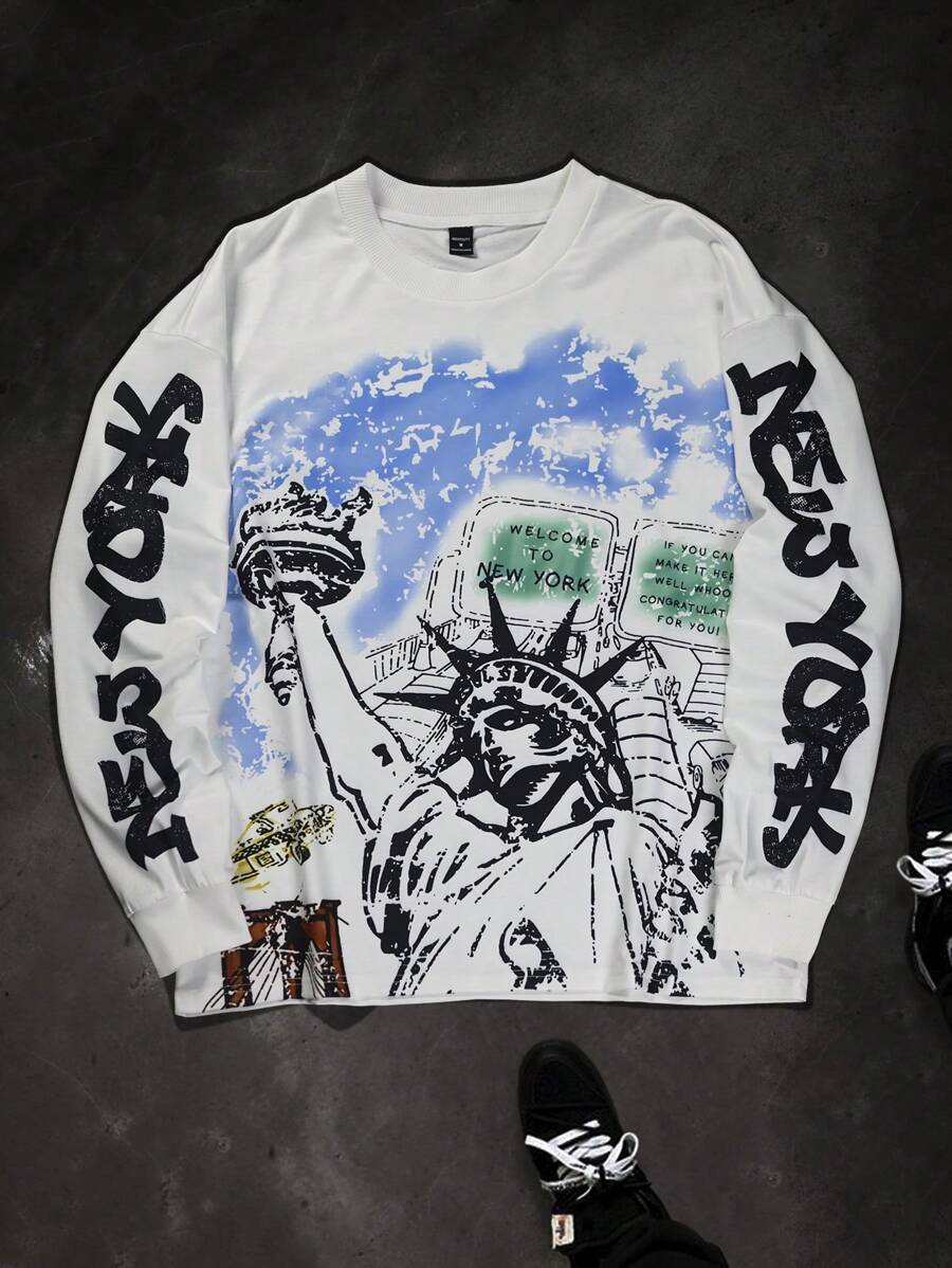 Men's Graphic Print Long Sleev - Tee Graphic Print recension och pris