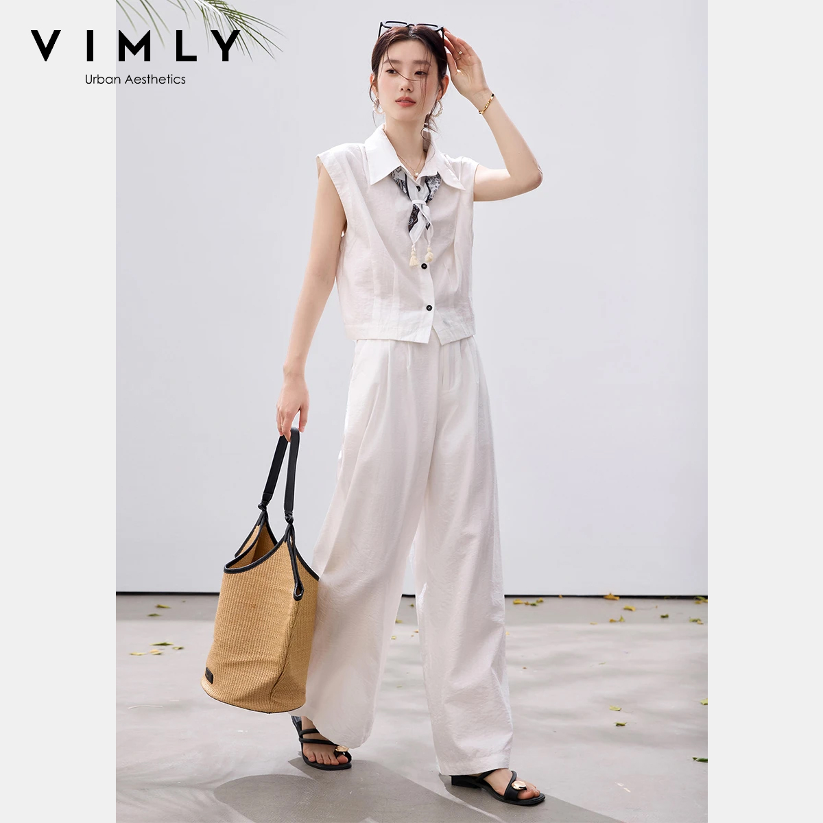 VIMLY Women's Casual Office Tw - Shirt Camp Collar recension och pris