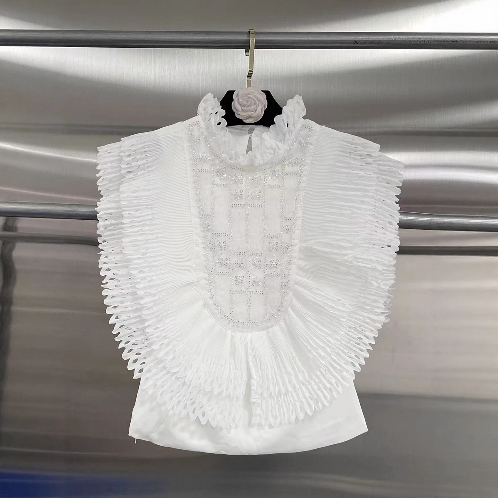 Top Blouse Women Sleeveless Ru - Shirt Camp Collar recension och pris