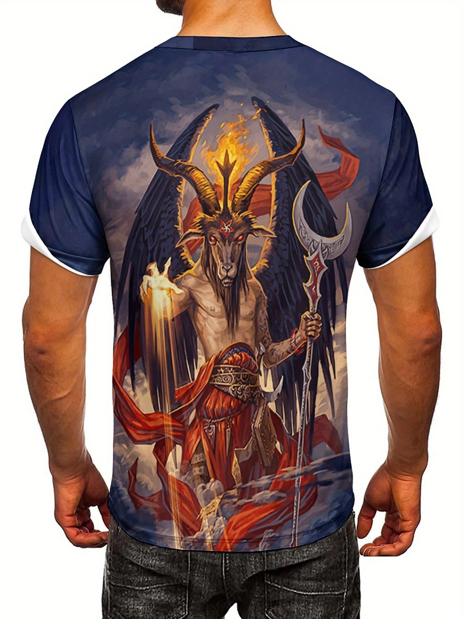 Men's 3D Demon Print T-Shirt | - Tee Graphic Print recension och pris