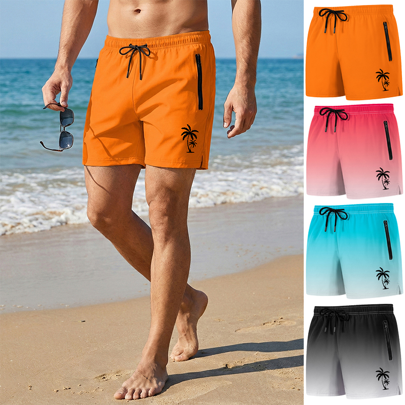 Palm Tree Print Board Shorts f - Swim Trunk Quick Dry recension och pris